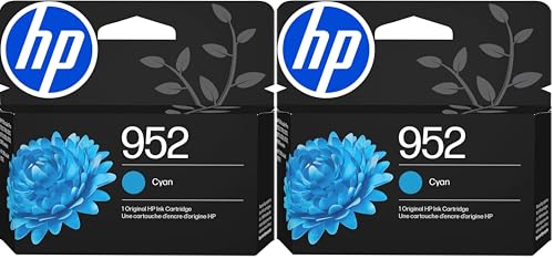 Image of HP 952 Cyan Ink Cartridge | Works OfficeJet 8702,OfficeJet Pro 7720,7740,8210,8710,8720,8730,8740 Series | Eligible for Instant Ink-| L0S49AN,(Pack of 2)