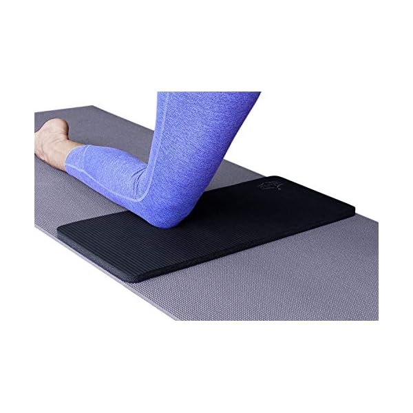 Sukhamat-Yoga-Knee-Pad-Cushion--Americas-Best-Exercise-Knee-Pad-Eliminate-Pain-During-Yoga-or-Exercise-Extra-Padding-Support-for-Knees-Wrists-Elbows-Complements-Your-Yoga-Mat SukhaMat Yoga Knee Pad - NEW! 15mm (5/8") Thick - The best yoga knee pad for a pain free Fitness Exercise Workout. Cushions pressure points. Complements your full-size yoga mat. (Black)