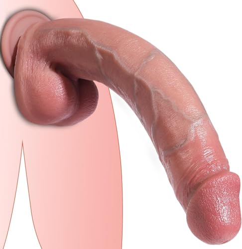 30CM Realistische große Dildo Sexspielzeuge, Dual-Layer Realistischer Diloschwanz für Frauen, G-Punkt und Anal mit starkem Saugnapf große Erwachsenen-Penis Sexspielzeuge für Frauen Männer und Paare