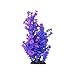 CNZ Aquarium Plastic Plant Decoration w Ceramic Base Medium 15-inch, Purple Blue