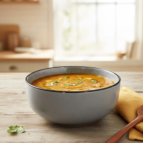 Image of The Earth Store Grey Marble Serving Bowl - 800ML Ceramic Serving Bowl | Microwave & Dishwasher Safe Ceramic Bowl for Home, Gifting & Restaurants