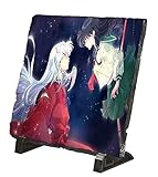Medidas aprox en cm: 14 x 14 PLACA PIZARRA INUYASHA KAGOME MANGA AMOR portafotos portafoto