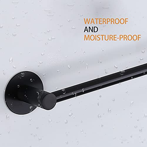 Porte-serviettes mural noir extensible 30-120cm acier inoxydable étanche
