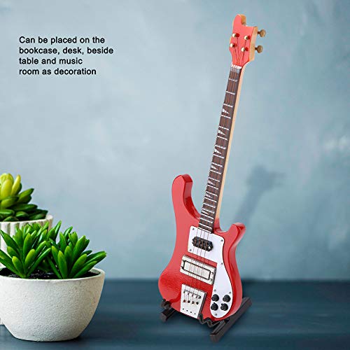 Cyrank Mini réplique de Guitare, modèle de Guitare Miniature modèle d’instrument de Guitare Ornements réplique de Guitare Basse Miniature Rouge avec Support et étui - Les Beatles, Paul McCartney, John Lennon, RIngo Starr, George Harrison Cyrank Mini réplique de Guitare, modèle de Guitare Miniature modèle d'instrument de Guitare Ornements réplique de Guitare Basse Miniature Rouge avec Support et étui – Image 5