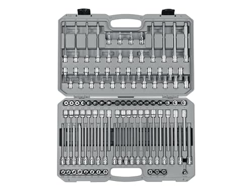 TEKTON 3/8 Inch Drive Hex, Torx, TR Torx, Phillips, Slotted, Square, Triple Square Bit Socket Set with Case (110-Piece) | SHB91317