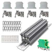 yotutun Reihenklemmen Hutschiene, UK 2,5 Durchgangsklemme Geeignet Klemmleiste DIN Schienenanschlussblocks Klemmleiste Kit für DIY Produktionsautomatisierung, Schaltungsumwandlung