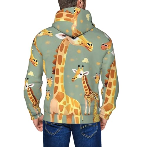 Sweatshirt zippé girafe homme en polyester doux de taille S à 3XL