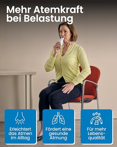 POWERBREATHE Medic Plus I einstellbarer Atemtrainer zur Stärkung der Atemmuskulatur I Inspirationsmuskeltrainer mit 13 Stufen I Atemtrainingsgerät für Atemübungen gegen Kurzatmigkeit