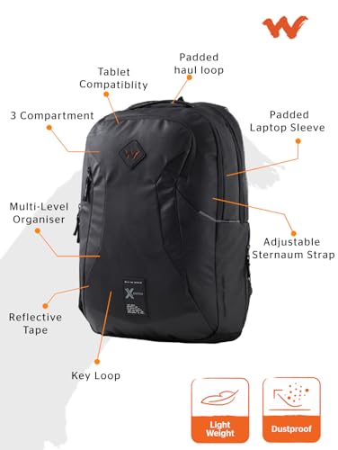 Image of Wildcraft Polyester Torres 20 Laptop Backpack for Travel, Gym, Office | Unisex Backpack with Rain cover | Bags for Mens & Womens