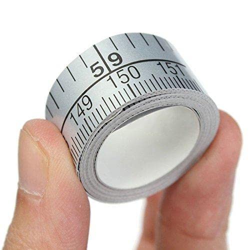 Bailiy Silver 150Cm Self Adhesive Measure Tape Vinyl Tape Measure Metric Scale Durable Ruler Wear Rust-Proof And Ruler