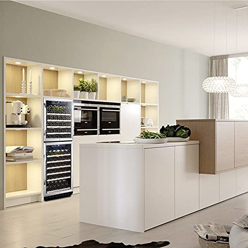 Lanbo Built-In Dual Zone Wine Cooler With Double-Layer Glass Door, 133 Bottle #TOP6