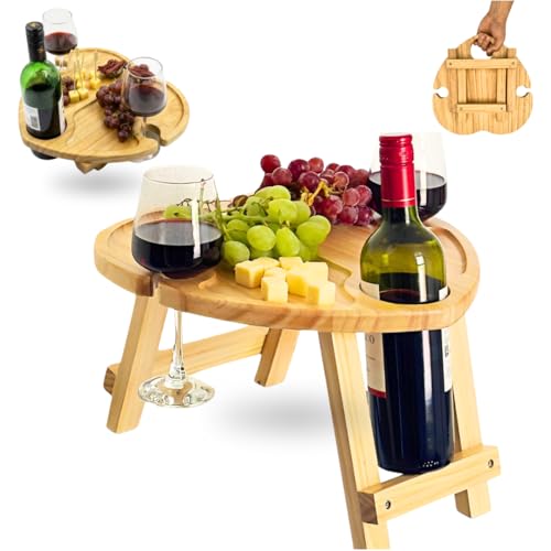 Shop OTIVA 2-in-1 Portable Wine Picnic Table & Tray, Heart-Shaped Foldable Wooden Charcuterie Board with Bottle & Glass Holder for Indoor, Picnic, Camping, Garden Use Shop OTIVA 2-in-1 Portable Wine Picnic Table & Tray, Heart-Shaped Foldable Wooden Charcuterie Board with Bottle & Glass Holder for Indoor, Picnic, Camping, Garden Use – generic