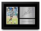 HWC Trading FR Autogramm, A4 Cristiano Ronaldo, Sporting Lissabon, gedruckt, gerahmt, A4