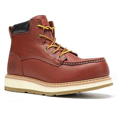 Image of Mens Work Boots Composite Toe Soft Toe Waterproof Slip Resistant Puncture-proof Moc Toe Construction Work Boots