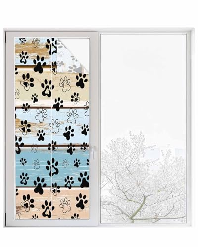 Vinilo decorativo para ventana con pie de perro azul 23.6x59 pulgadas miniatura 1
