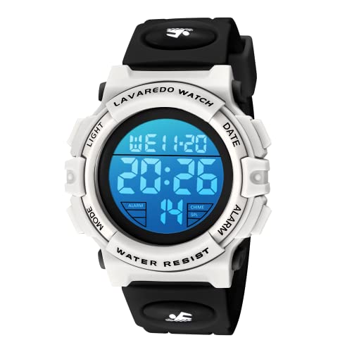 A ALPS Boys Digital Sport Watch, Waterproof, Rubber Band, 15-inch