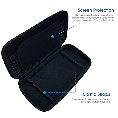 Image of New World Carry Case for Nin-tendo Switch Lite - Portable Travel Carry Case Hard Pouch with Storage for Switch Lite Games & Accessories- Black