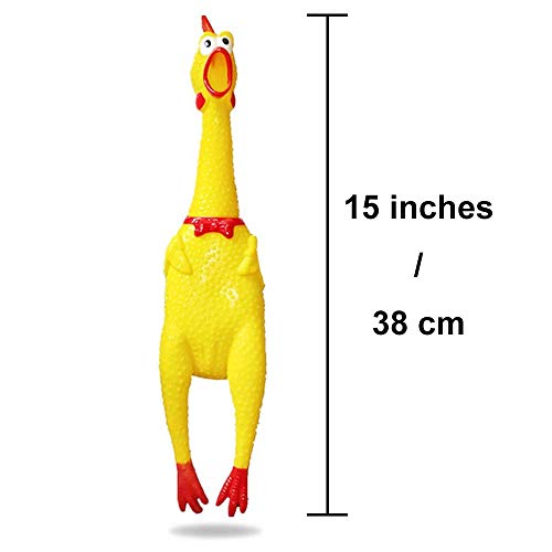 Blink Tree Screaming Shrilling Squeeze Chicken Toy Rubber Squawking Chicken 15 Inches / 38 Cm Stress Relief Toy Anti-Anxiety/Depression Toy Novelty Gag Toys Practical Jokes (1 Pc) #TOP4