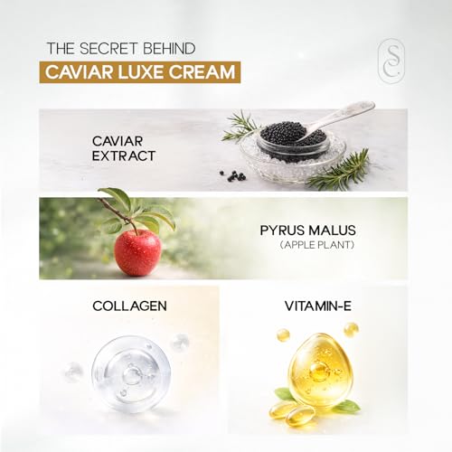 Image of Caviar Moisturizer Deep Hydration Face Cream with Collagen Boosting and Skin Toning, 50ml, for Dry and Mature Skin, Reduces Fine Lines, Cream