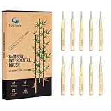 Isshah Bamboo Interdental Brushes, Between Teeth Cleaner Deep Clean Brush, 40 Count, Size 3, Medium Gaps