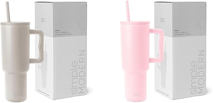 Simple Modern 40 oz Tumbler with Handle and Straw Lid & 40 oz Tumbler with Handle and Straw Lid