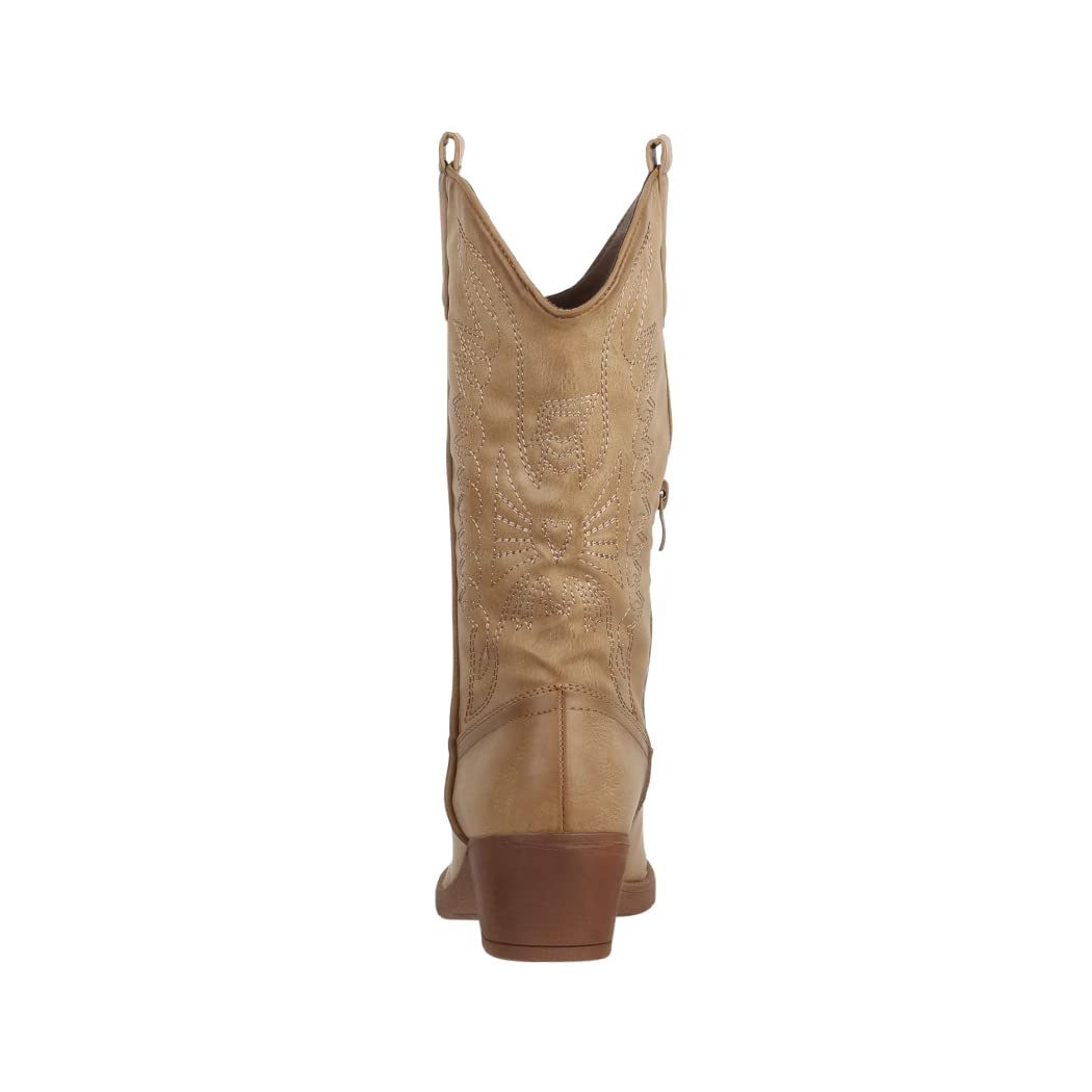 Elara Stivali da Cowboy Donna Motociclista Chunkyrayan 301-A32P Khaki PU-39
