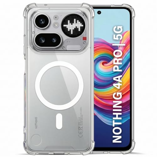 Image of TRUEUPGRADE Back Cover for Nothing Phone 4a Pro 5G | Mag-Safe Printed Transparent Case | Hard PC Back + Soft TPU Bumper | Magnetic Print Shockproof Protective Cover | Crystal Clear