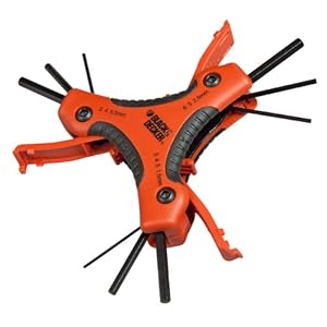 BLACK+DECKER BDHT0-71628 Juego de 9 llaves hexagonales con mango triangular