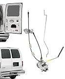 Zlirfy Door Latch Assembly w/Cable&Rod,Car Rear Door Latch,Rear Right Cargo Door Connective Repair Lock Latch,Car Accessories Lock Cable Assembly Compatible for Ford E150 E250 E350 Black
