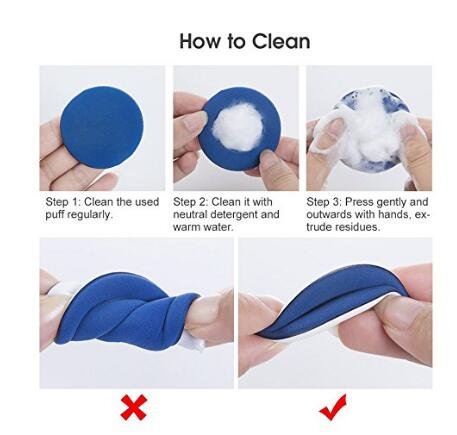 1Box(7Pcs) Wet And Dry Dual-Use Air Cushion Bb Cc Cream Sponge Puff Foundation Makeup Blender Blending Beauty Sponge Flawless For Liquid Creams And Powders With A Storage Case (Blue) #TOP7