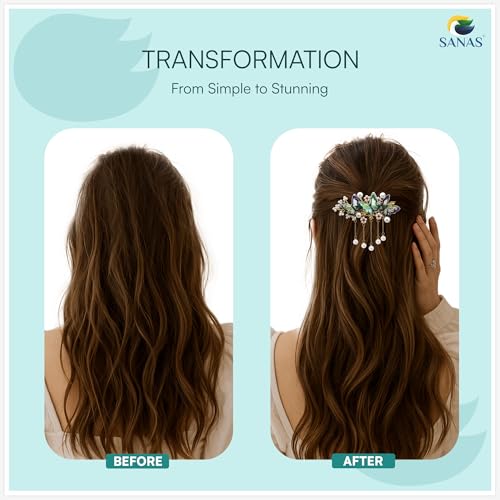 Image of Sanas Hair Accessories For Women 1Pc Alligator Hair Clips Pearl Beads Metal Hair Clips Barrettes For Girls Duckbill Clip For Hair Butterfly Clips French Clip 1Pc