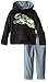 PUMA Little Boys' 2 Piece Tech Fleece Hoodie Wrapped Cat and Pant Set, Puma Black, 6