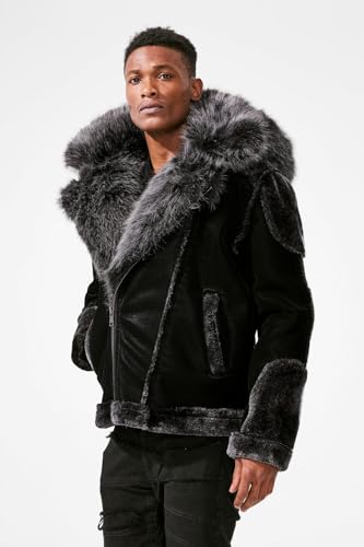 Men's EL Jefe Shearling Moto Jacket (Cognac) - Medium4