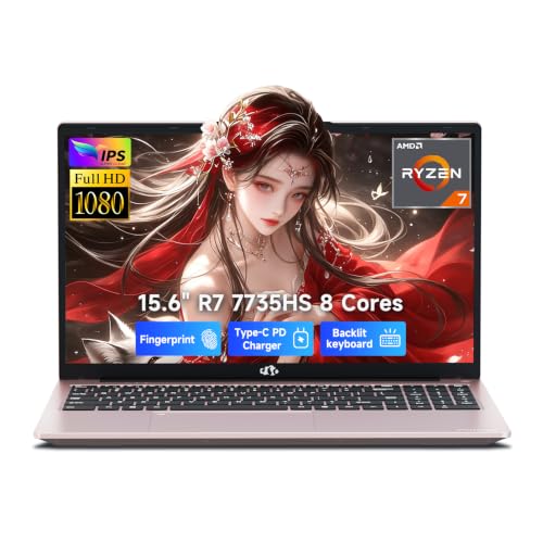 NIMO 15.6" IPS FHD Light Gaming Laptop, Ryzen 7 (Up to 4.75 GHz, Beat i7-12650H) with 64GB DDR5 RAM 2TB SSD Radeon 680M GPU 2-Yr