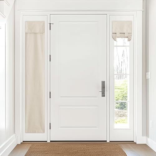 NICETOWN 100% Linen Blackout Curtains, French Door Curtains for Privacy