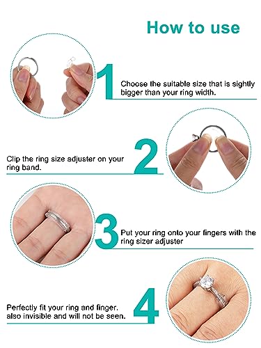 tuzama invisible ring sizer adjuster for loose rings women men-12 pack12 sizes for different band widthsjewelry ring size adapter reducer spacer jewelry guards for any thin wide rings