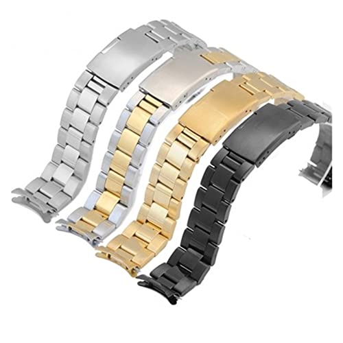 jfhffj 湾曲エンドストラップ16mm 18mm 22mm 24mm 22mm 22mm 20mmステンレススチールブレスレットコンパチブルGT2スマートウォッチギャラクシーウォッチ3 45mmバンド(Black,21mm)