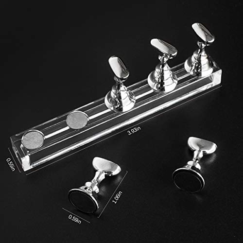 image for JUSTOTRY 4 Sets Pink Nail Stand for Press on Nails Display, Magnetic F