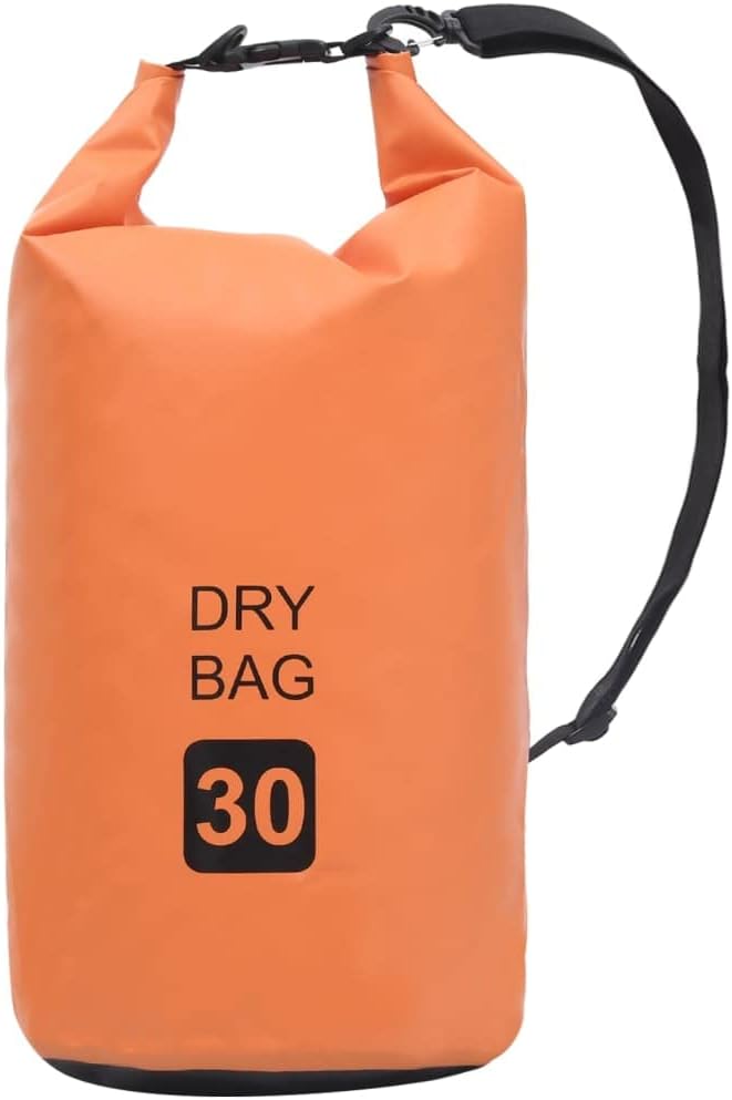 vidaXL Dry Bag, Waterproof Backpack Boating Dry Sack, Waterproof Bag for Water Sports, Dry Bag with Zipper Waterproof Duffel Bag, Orange PVC