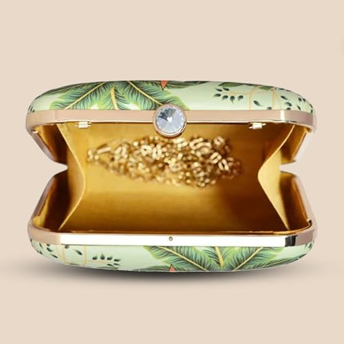 Image of Artklim Multicolour Printed Trendy Box Clutch for Women & Girls - Hard Case Sling Purse - Casual & Brunch Handbag with Detachable Chain Strap - Gift for Woman