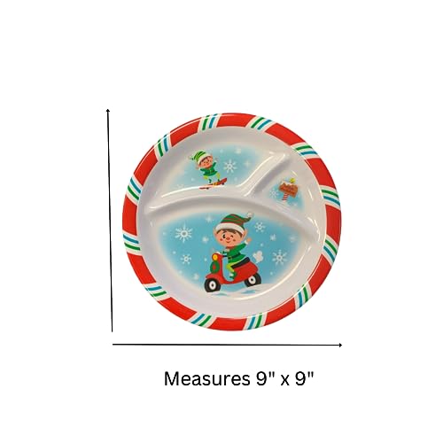 Clear Above Christmas Melamine For Kids 3 Section Divided Dish Plates Toddler Bowls Children'S Christmas Plates thumb #5