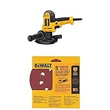 DEWALT DWE6401DS 5-Inch VS Disc Sander with Dust Shroud with DEWALT DW4301 5-Inch 8 Hole 80 Grit Hook and Loop Random Orbit Sandpaper (5-Pack)