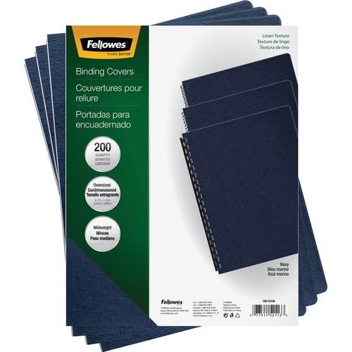 FellowesProducts - Fellowes - Linen Texture Binding System Covers, 11-1/4 x 8-3/4, Navy, 200/Pack - Sold As 1 Pack - Texture Expressions Binding Covers give a professional look and feel to any document. - Available in premium linen and classic grain material. - Not for use with thermal binding systems.