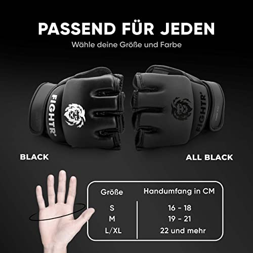 FIGHTR® Profi MMA Handschuhe für Grappling Sparring Training, Kickboxen Kampfsport Muay Thai Boxsack Sandsack Pratzen Boxen | für Männer und Frauen inkl. Tragetasche …