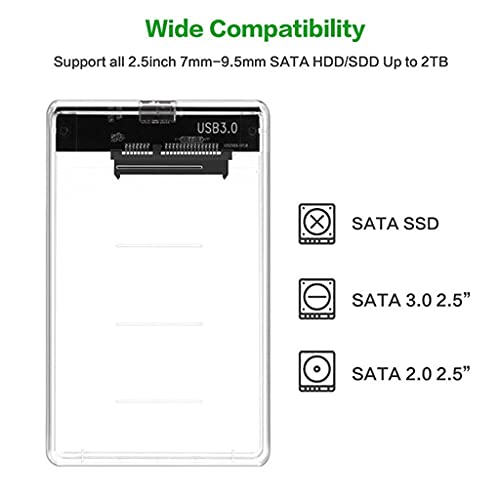 Caja para disco duro 2.5'' SATA 3 a USB 3.0 transparente miniatura 6