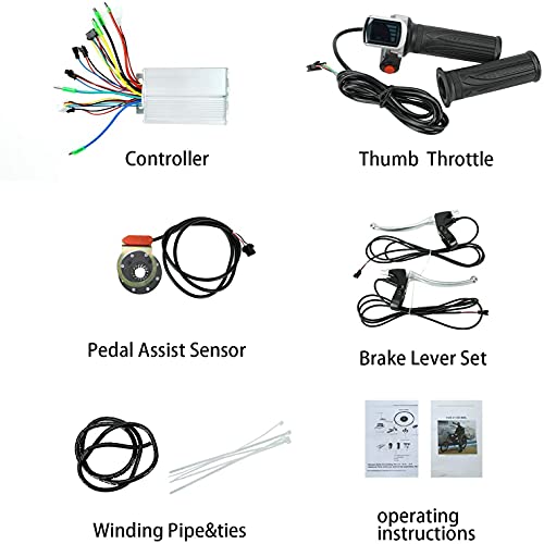 Jauopay 48V 1500W Electric Bicycle Conversion Kit 26" E-Bike Brushless Gearless Front Hub Wheel 34Mile/H (55Km/H) High Speed With Dual Mode Controller For Electric Bike #TOP7