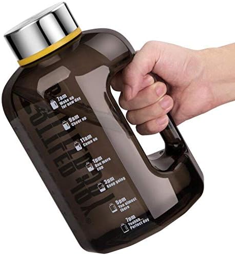 VENNERLI Water Bottles 2.2l Sports Water Bottle with Time Markings - BPA Free Xl Jug Leak Free Large with Handle Durable Reusable for Gym, Training, Hiking, Travel, Office, School