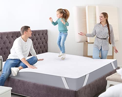 Utopia Bedding Waterproof Mattress Protector Double 140 x 200 cm, Breathable Terry Top Mattress Cover with Elastic Corner Straps