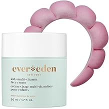 Evereden Skin Care for Kids Melon Juice Cream, 1.7 oz | Multi-Vitamin Face Lotion & Non-Toxic Moisturizer | Adorable Terry Spa & Makeup Headband