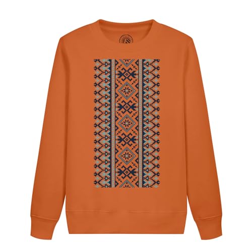 Sweatshirt enfant motif bleu aztèque en maille douce et chaude pour l'hiver